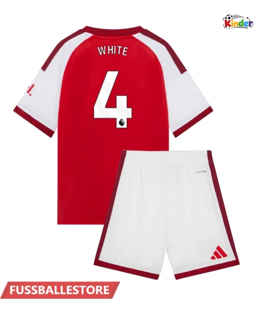 Günstige Arsenal Ben White #4 Heimtrikotsatz Kinder 2026-27 Kurzarm (+ Kurze Hosen)